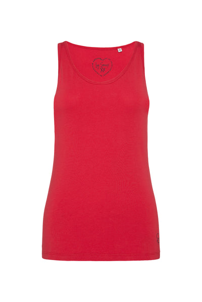 Basic Top mit Mini Logo Print red