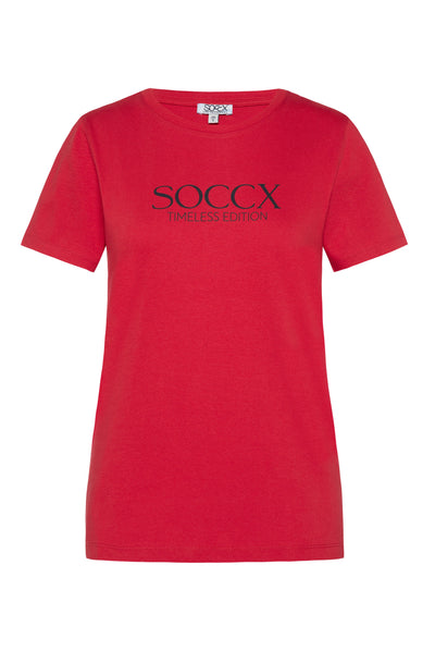Basic T-Shirt mit Logo Print red