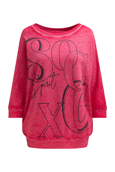 Bluza basic ze skróconymi rękawami i grafiką