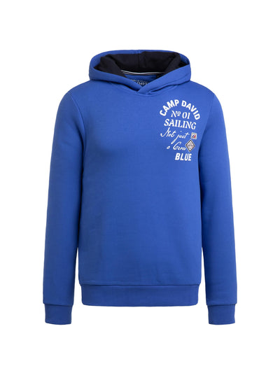 Hoodie mit Rücken-Artwork signal blue