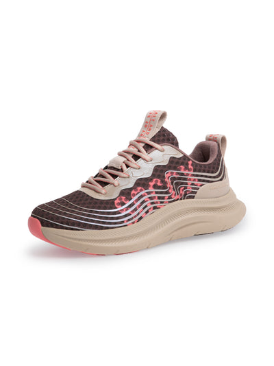 Wedge Sneaker im Mesh-Design mit Linienprint chocolate