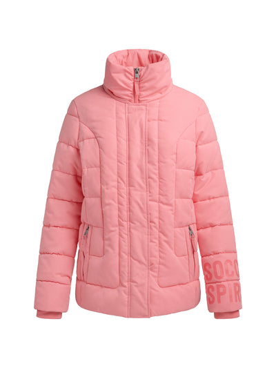 Winterjacke mit Stepp-Design und Logo Print soft coral