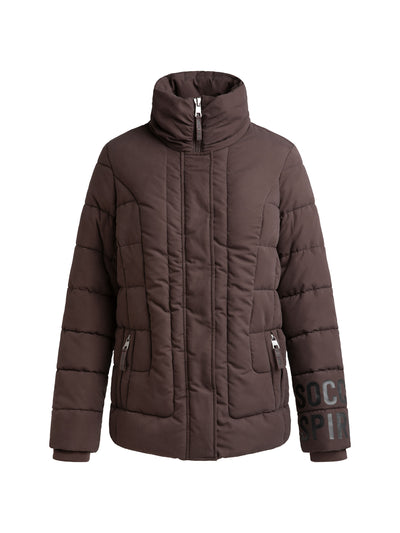 Winterjacke mit Stepp-Design und Logo Print dark coffee