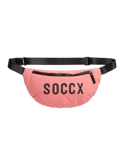 Gesteppte Umhängetasche mit Logo Print soft coral