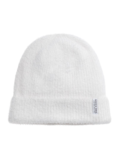 Beanie aus Federgarn cotton white