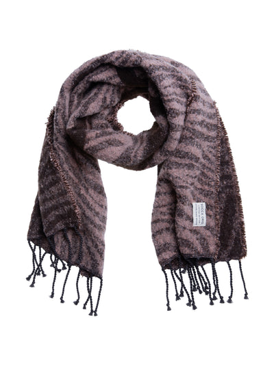 Schal mit Jacquard-Muster und Logo delicate rose / chocolate