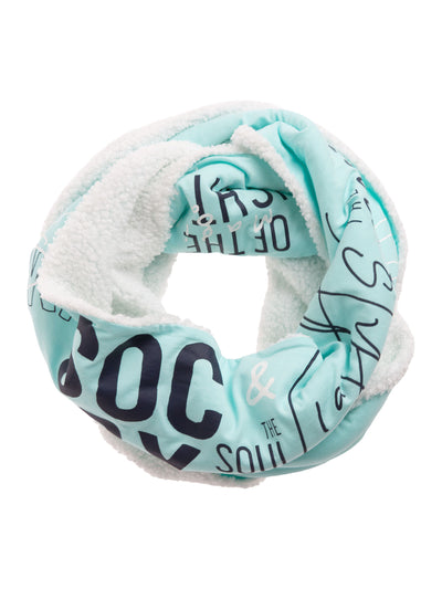 Loop-Schal mit Kunstfell und Wording Print icy sea