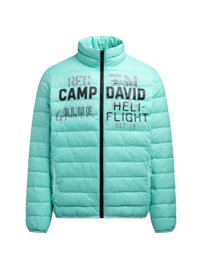 Basic Leichte Steppjacke mit Logo Print new aqua