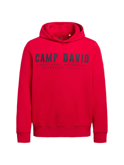 Basic Hoodie mit Logo Print red