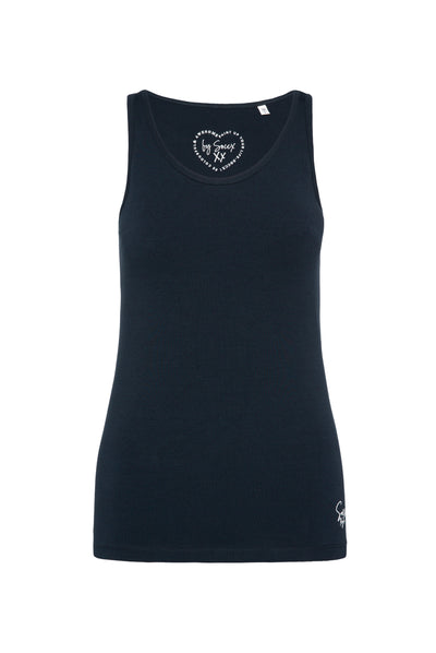 Basic Top mit Mini Logo Print blue navy
