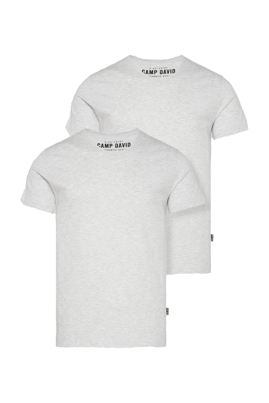 Basic T-Shirt V-Neck 2er-Pack grey melange