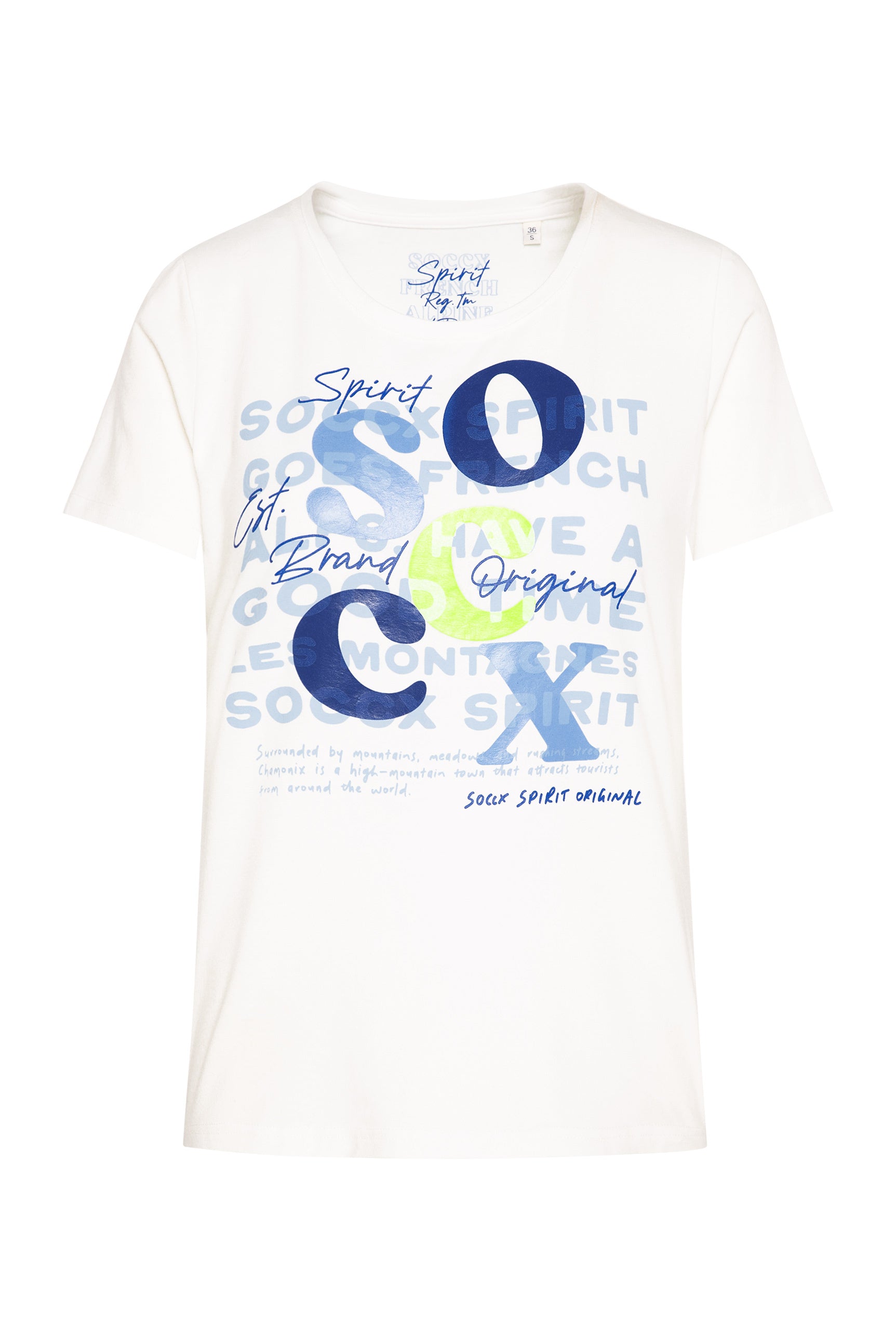 T-Shirt mit Rundhalsausschnitt und Print ivory - 1