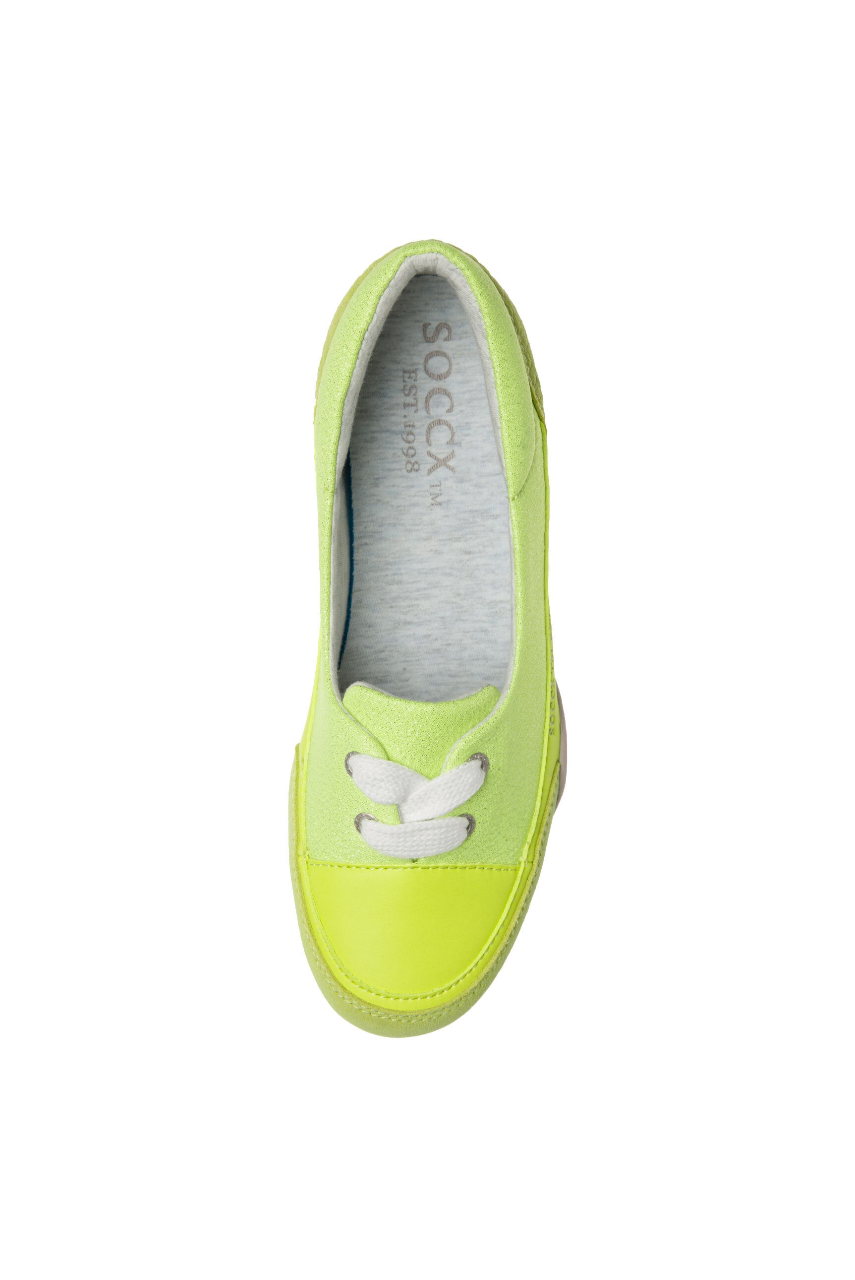 Sportowe baleriny z połączenia różnych materiałów z brokatowymi efektami - 5