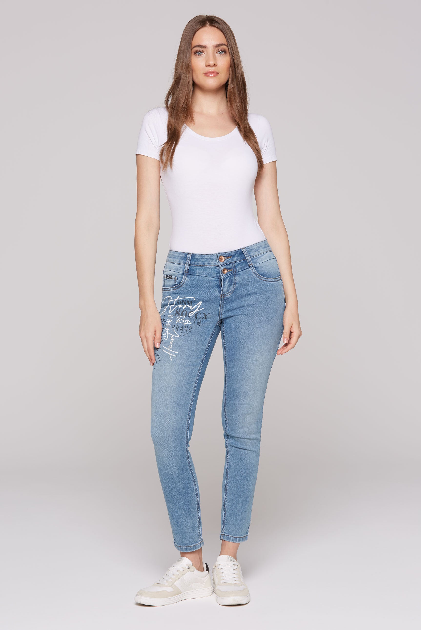 Jeans MI:RA Slim Fit blue printed jogg