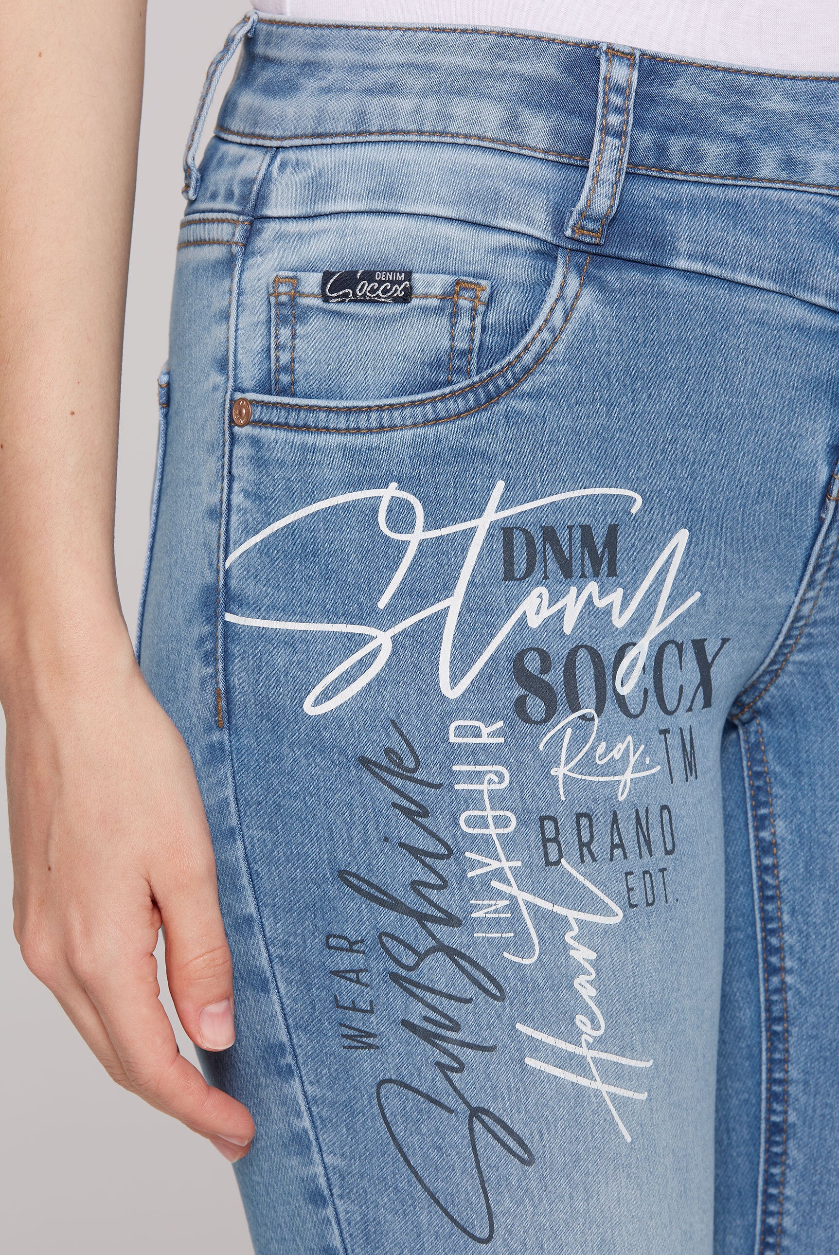 Jeans MI:RA Slim Fit blue printed jogg