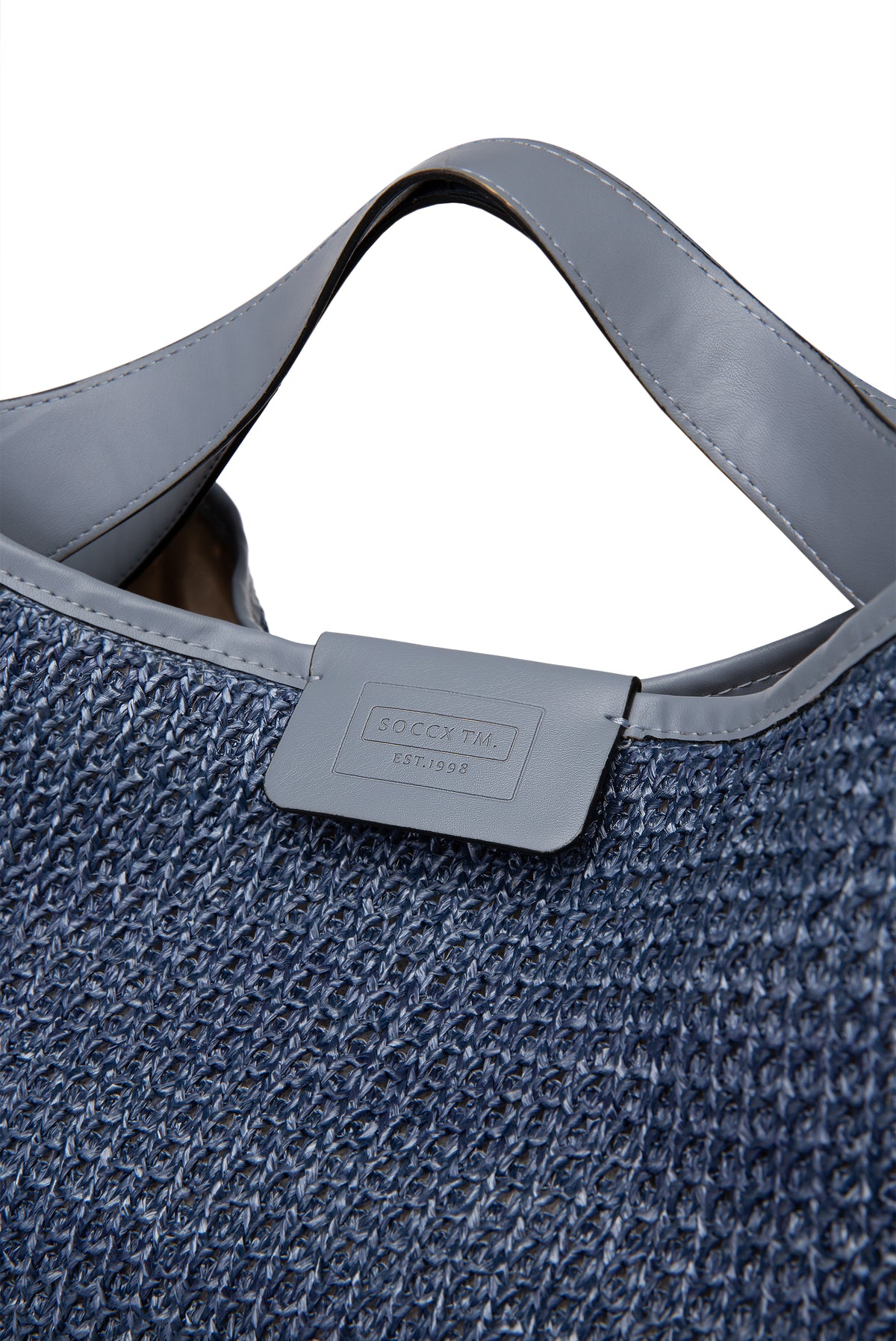 Hobo Bag im Häkel-Design mit Logo-Wechselgurt denim blue - 6