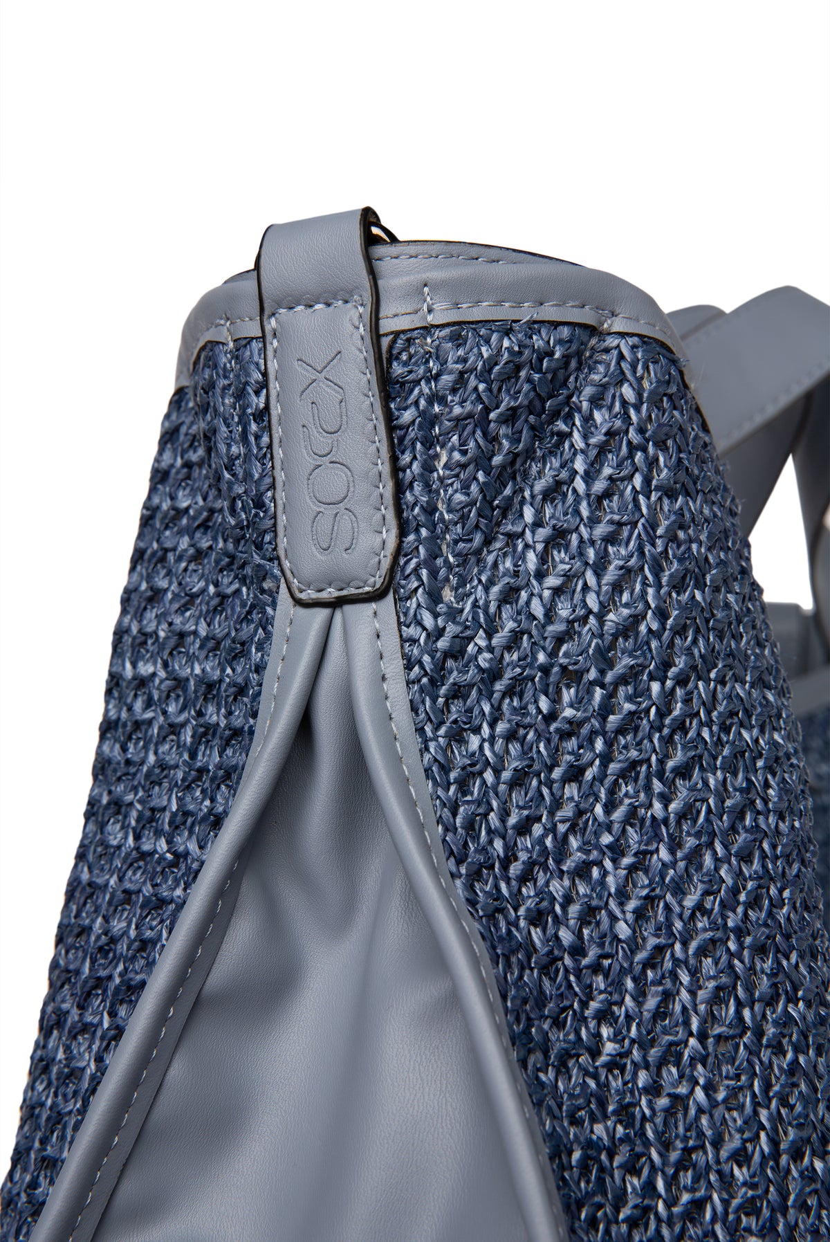 Hobo Bag im Häkel-Design mit Logo-Wechselgurt denim blue - 7