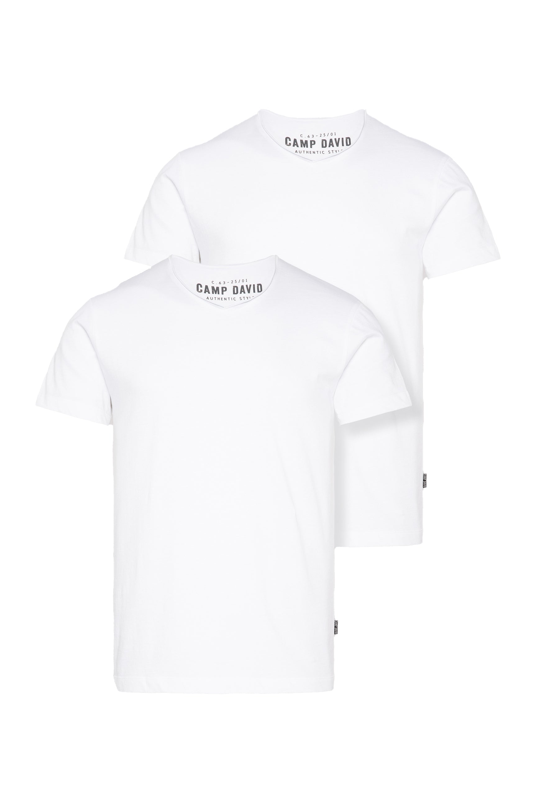 Dwupak - koszulka z kolekcji podstawowej z dekoltem w serek - 1