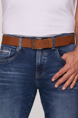 Pasek ze skóry z tłoczeniem logo