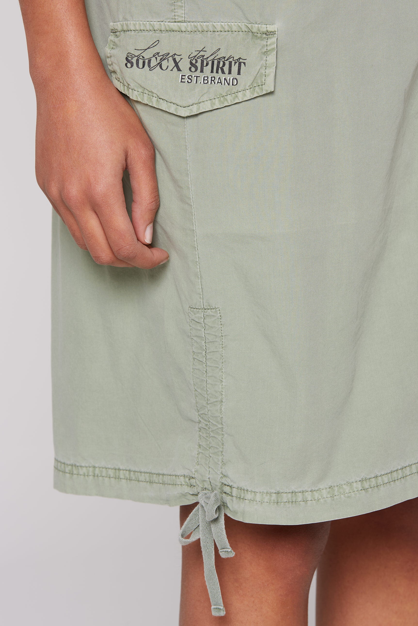 Rock im Cargo-Stil mit Raffungen faded olive