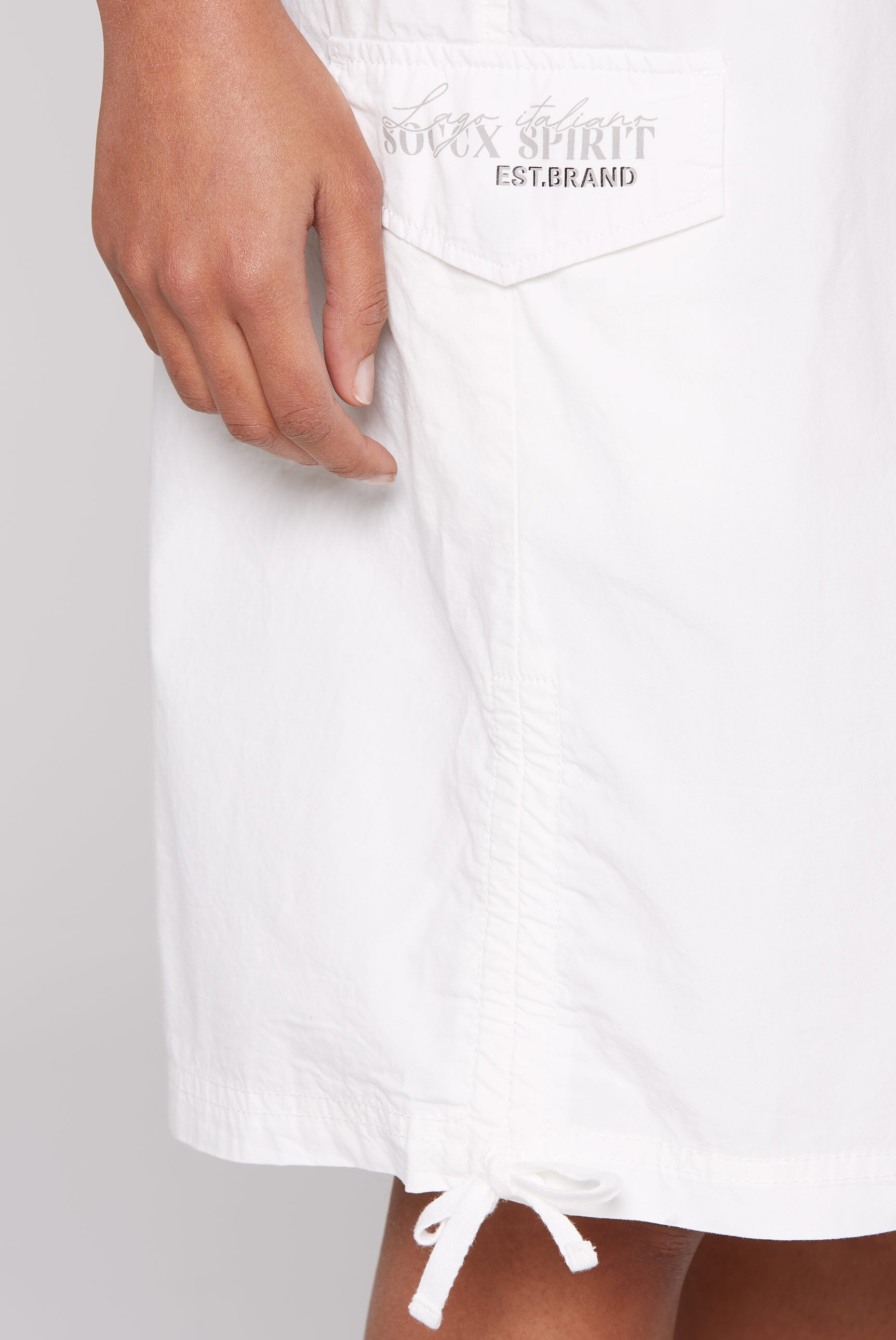 Rock im Cargo-Stil mit Raffungen ivory - 6