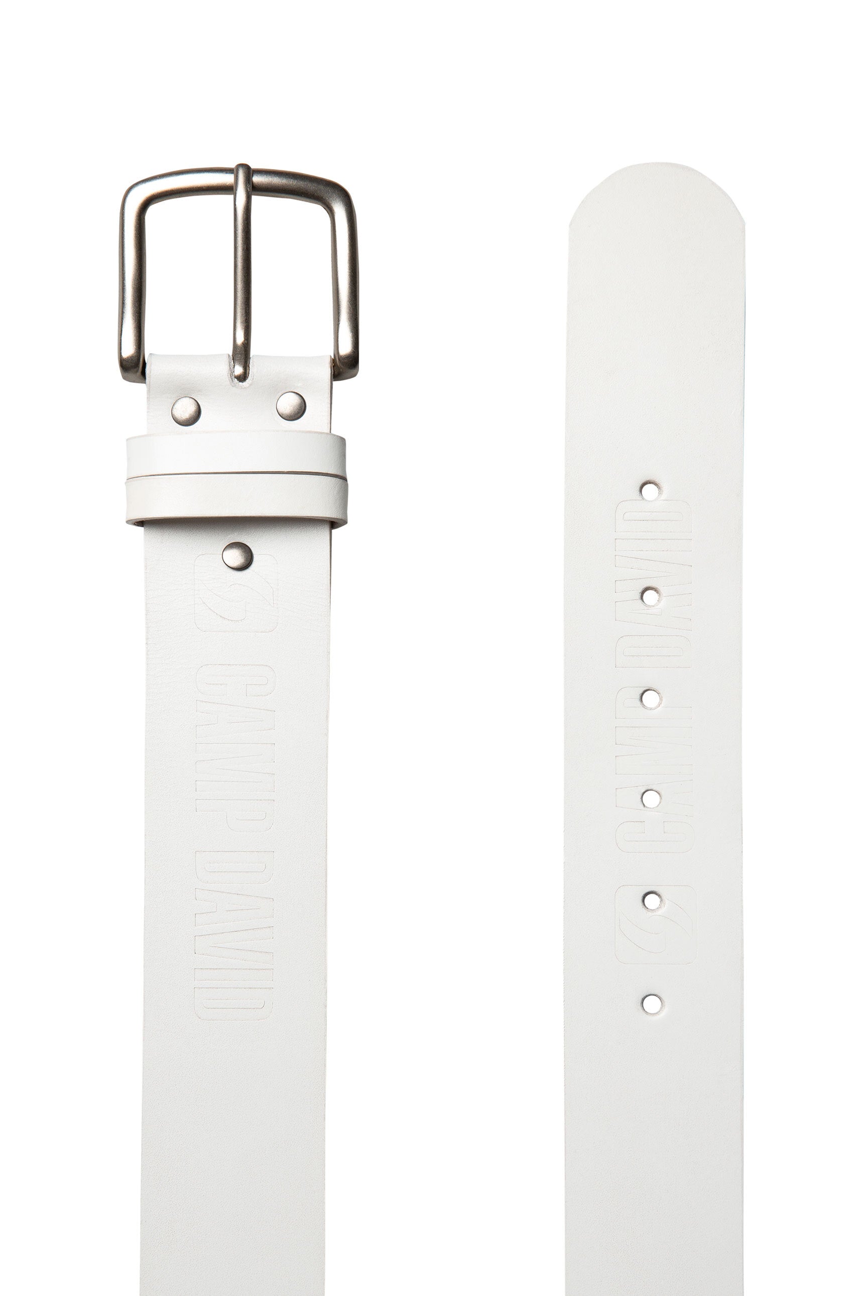 Pasek ze skóry z tłoczeniami logo - 4