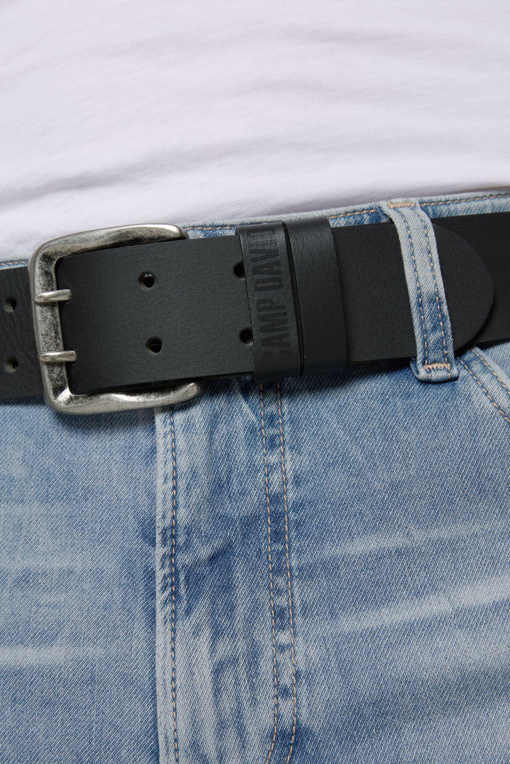 Pasek skórzany z podwójną sprzączką z bolcem - 3