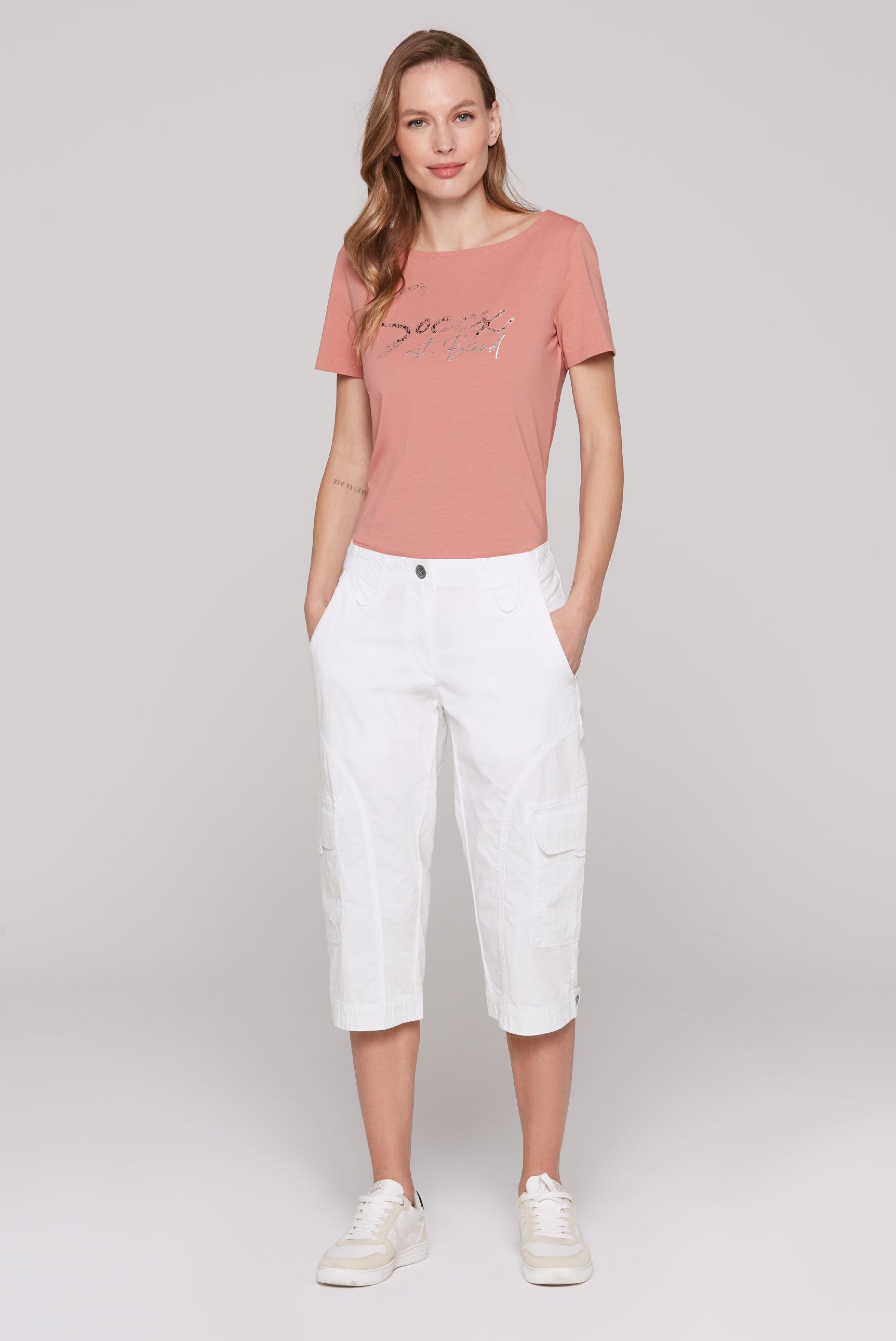 Basic Skater-Shorts mit Beintaschen opticwhite