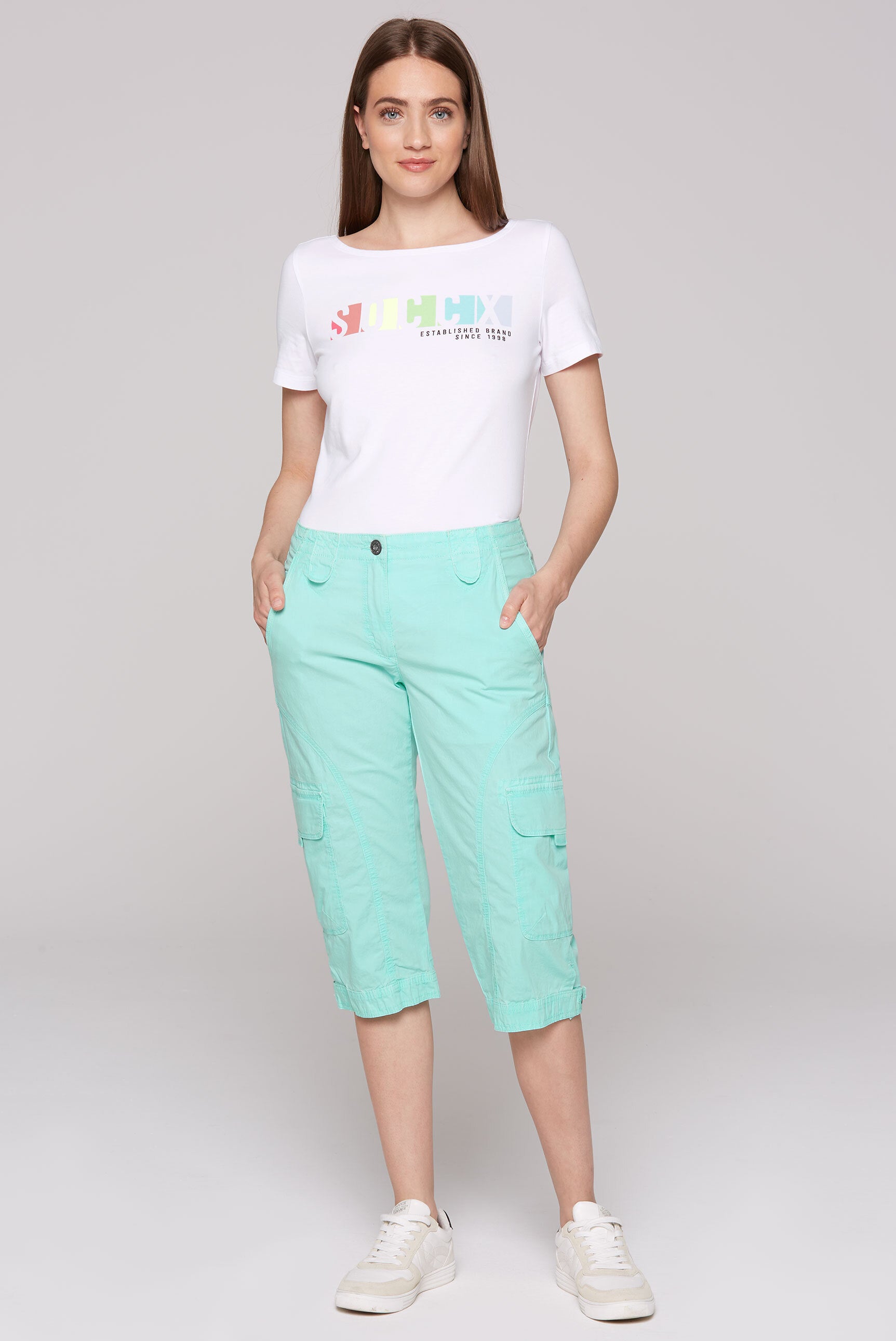 Basic Skater-Shorts mit Beintaschen aqua splash - 3