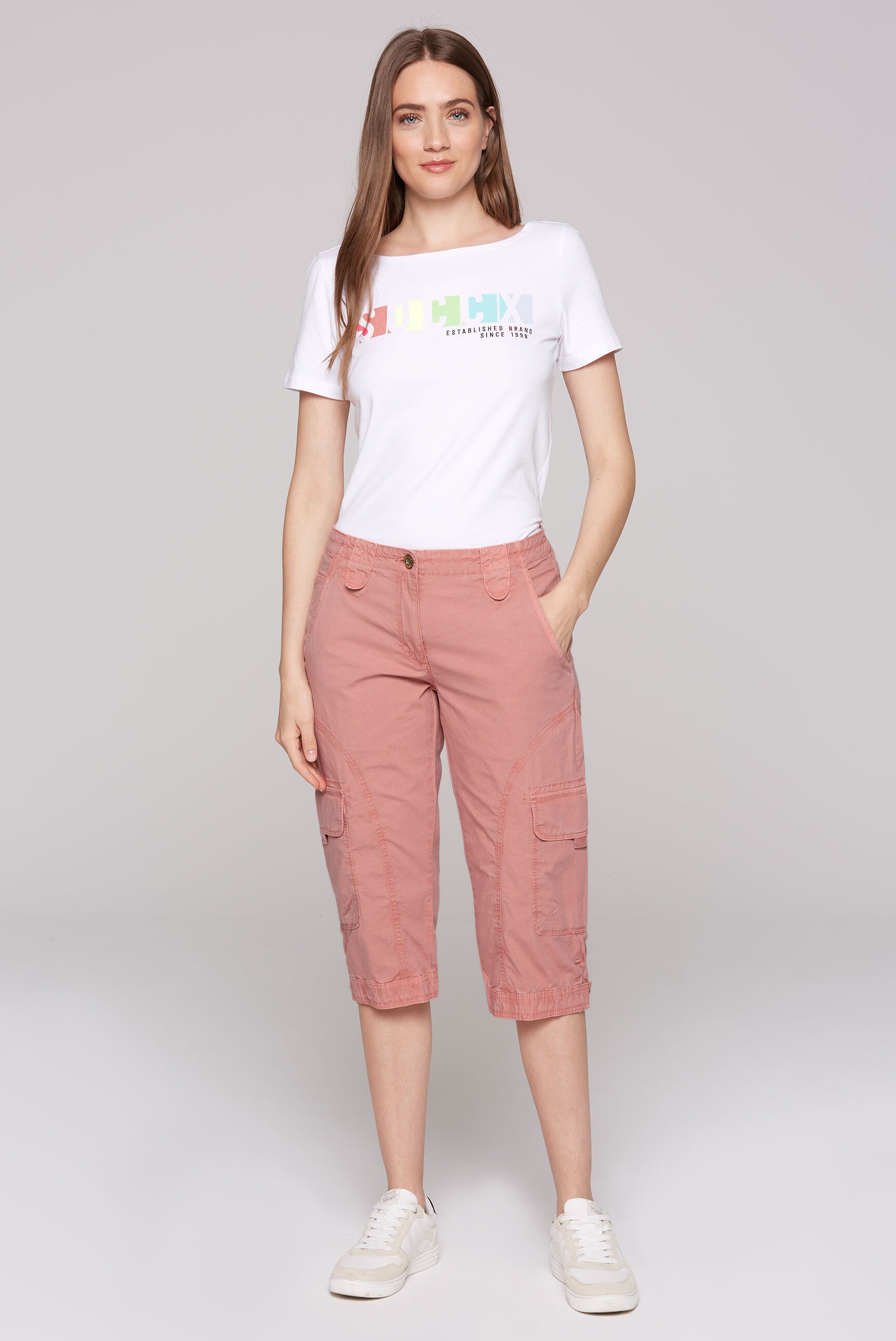 Basic Skater-Shorts mit Beintaschen beachy red