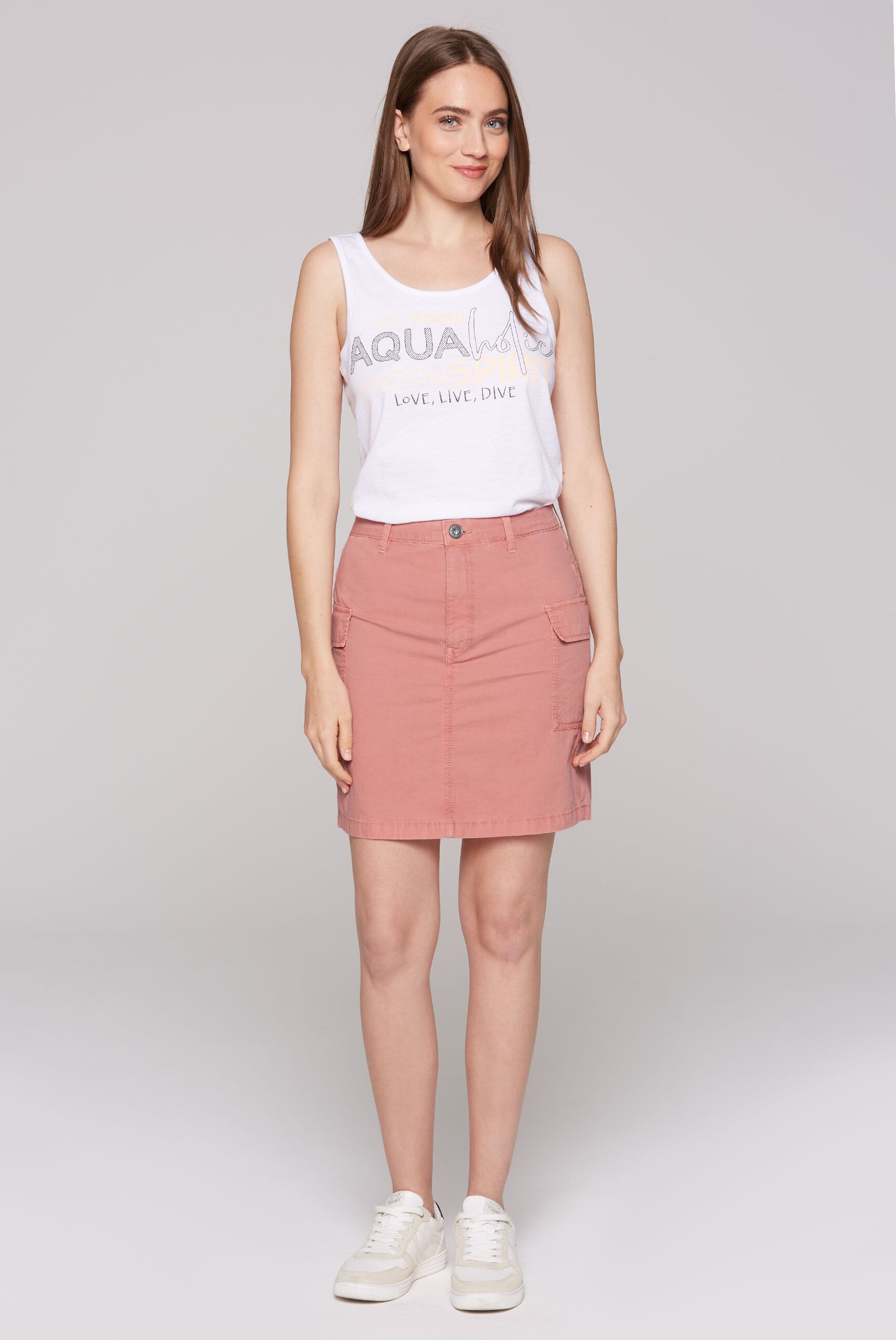 Basic Cargo Rock mit Klappentaschen beachy red - 3