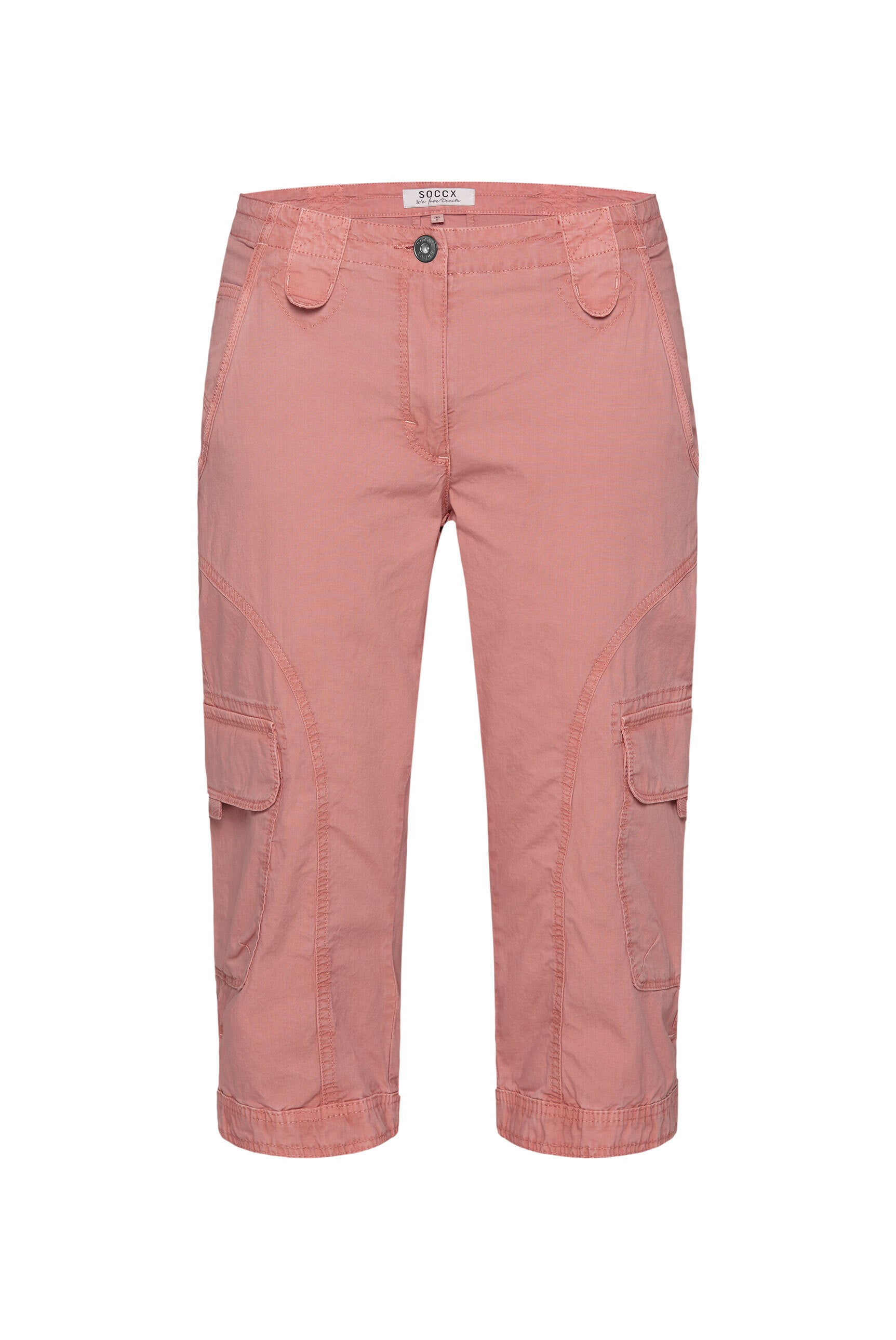 Basic Skater-Shorts mit Beintaschen beachy red - 1