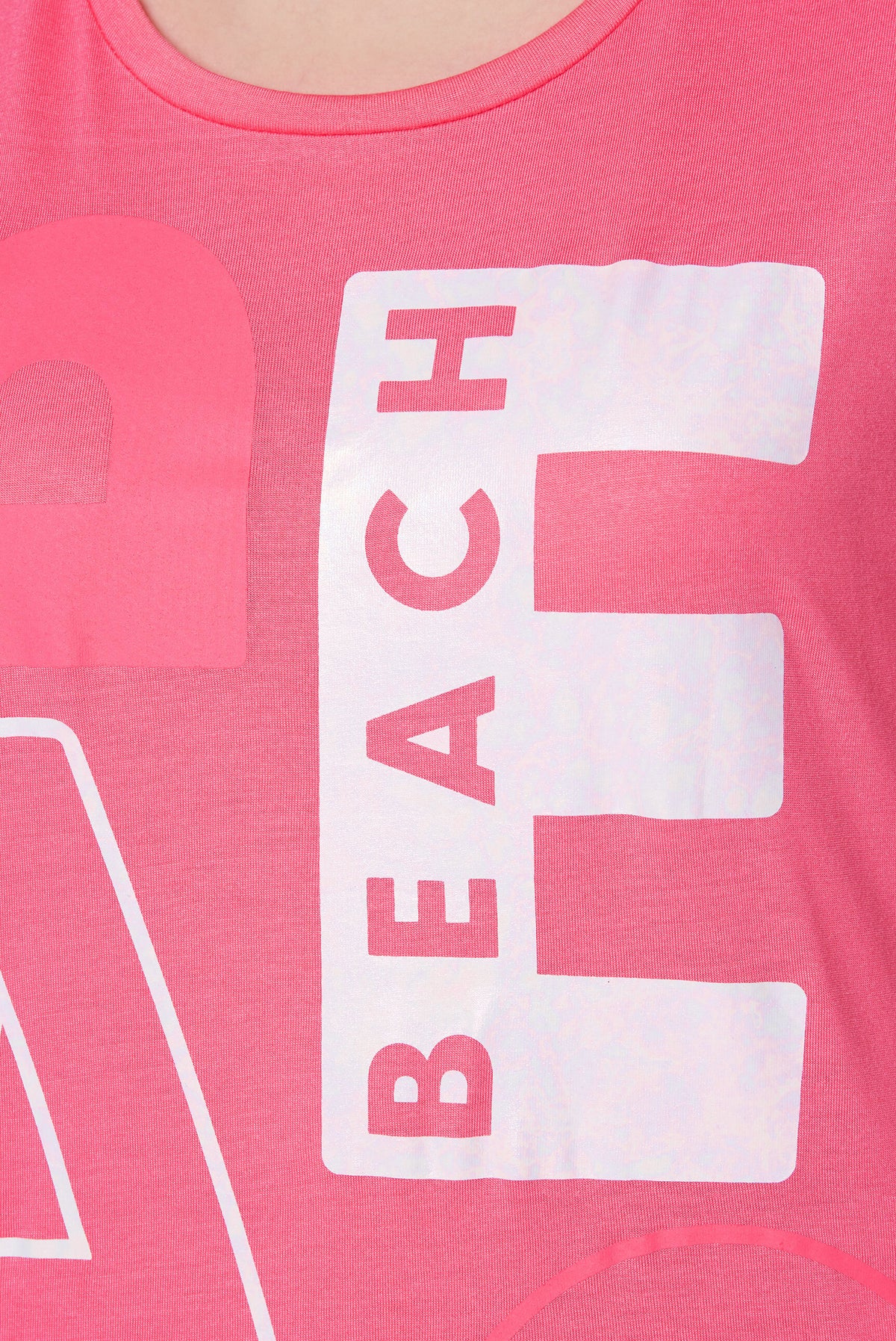 T-Shirt Loose Fit mit Beach Print coral pink