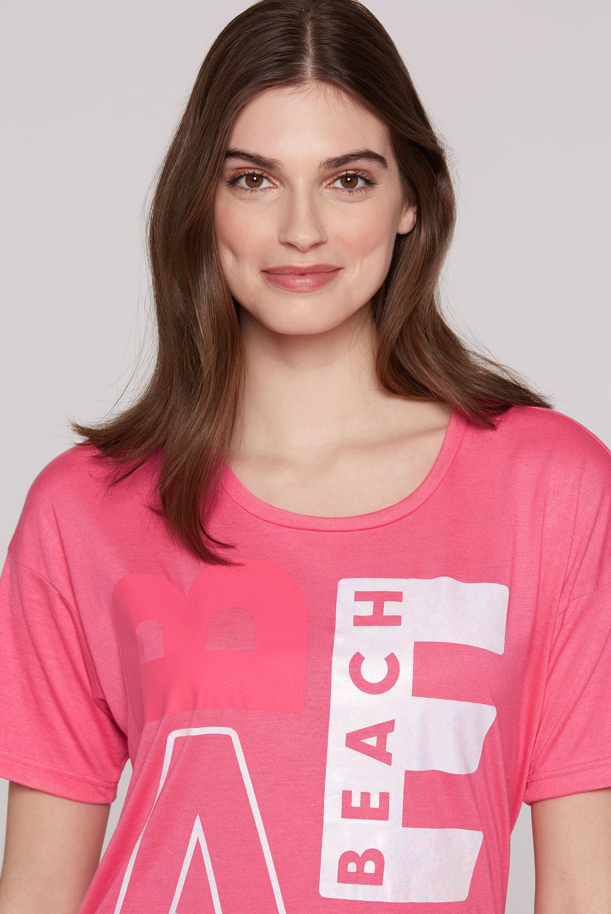 T-Shirt Loose Fit mit Beach Print coral pink