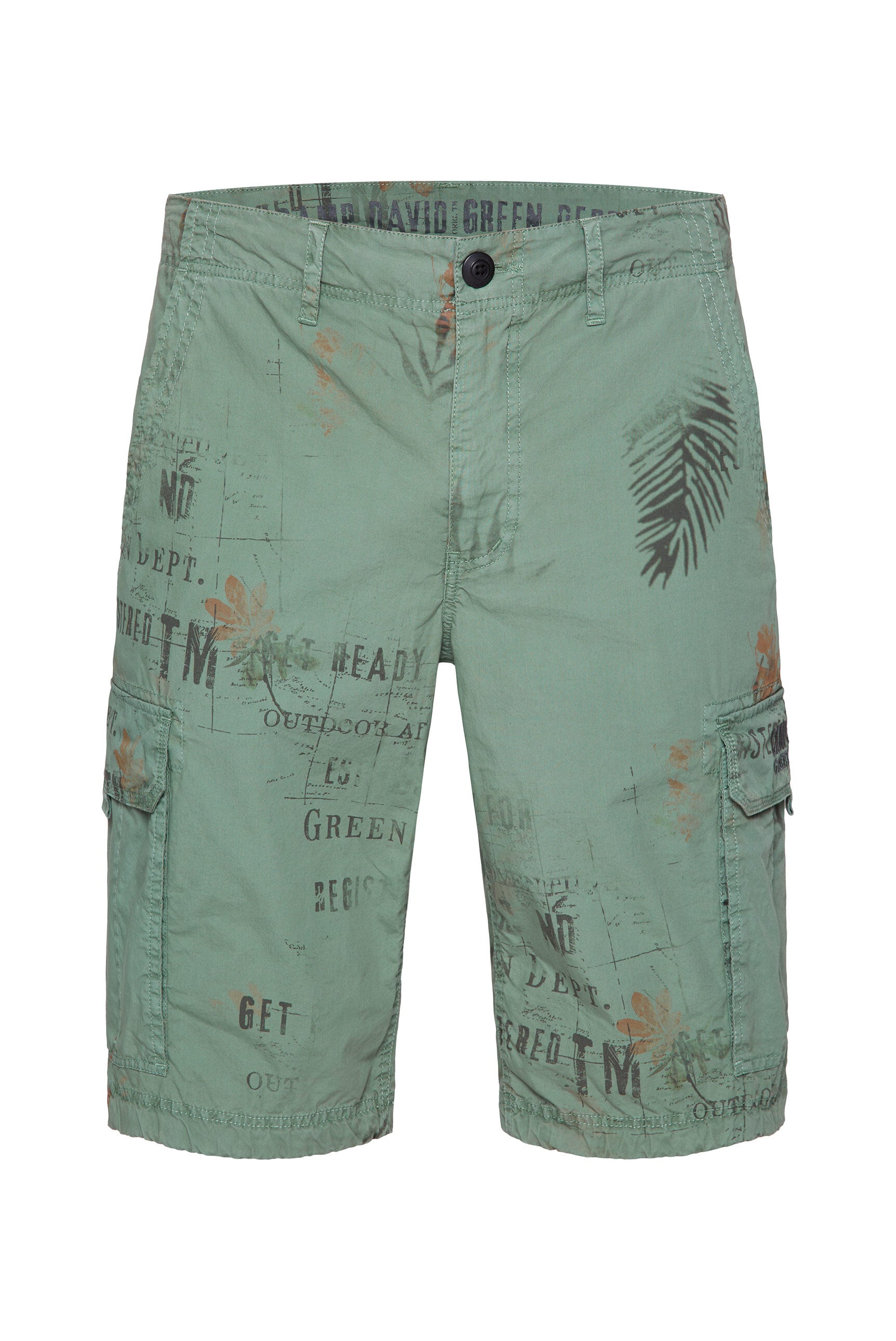 Cargo Shorts mit All Over Print deep green