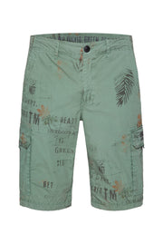Cargo Shorts mit All Over Print deep green