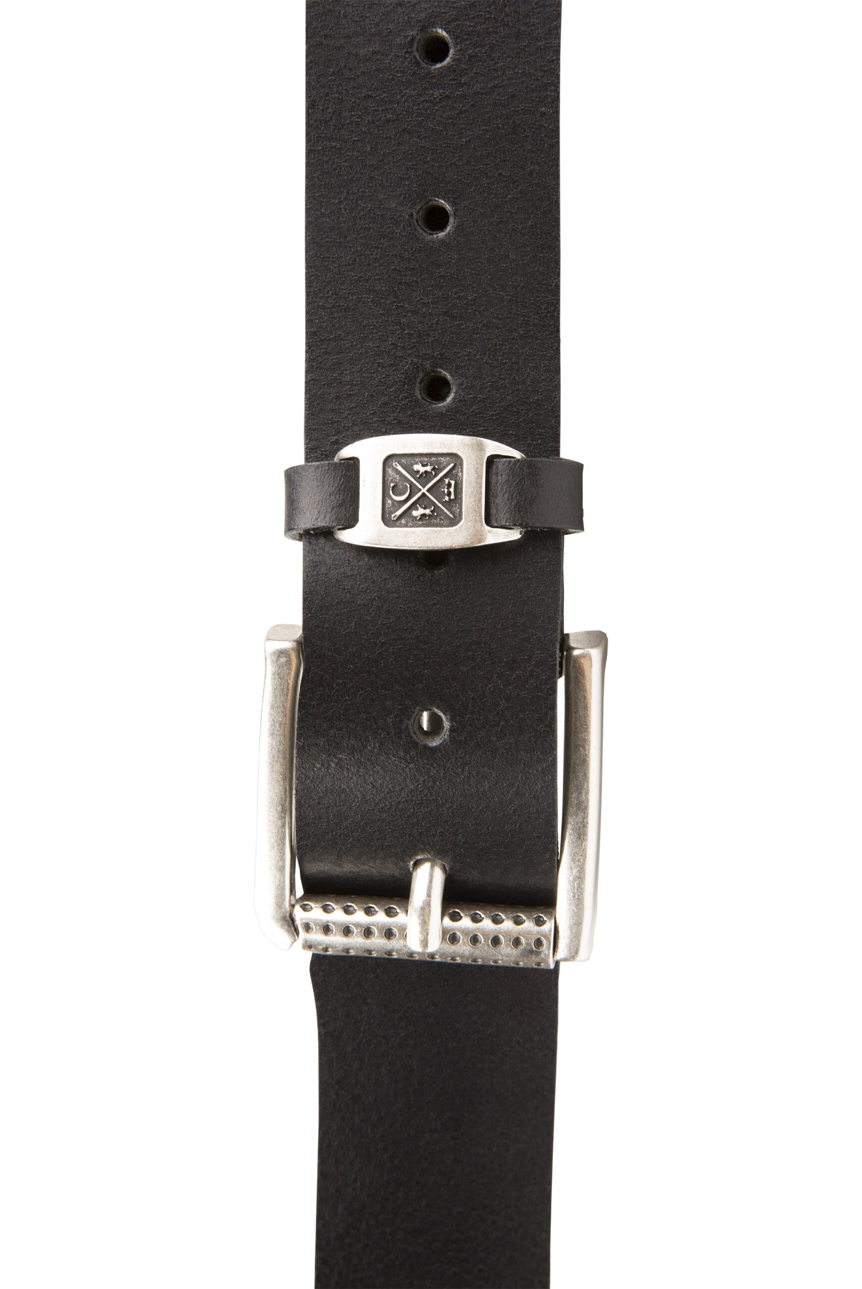Pasek ze skóry z metalowym logo - 4