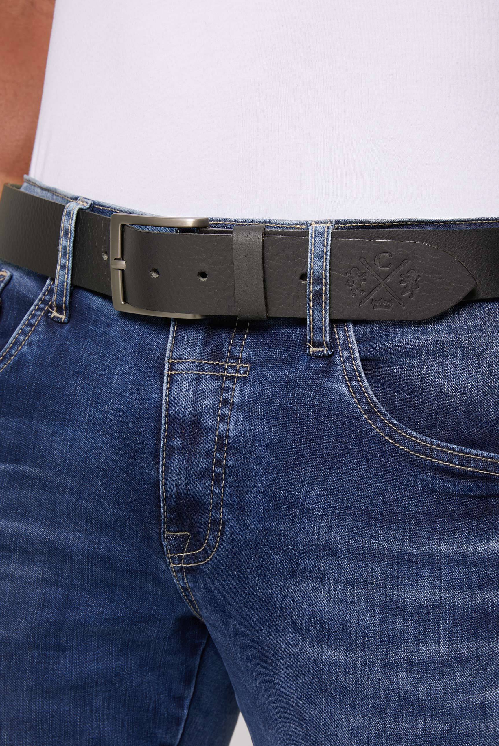 Pasek ze skóry z tłoczeniem logo - 3