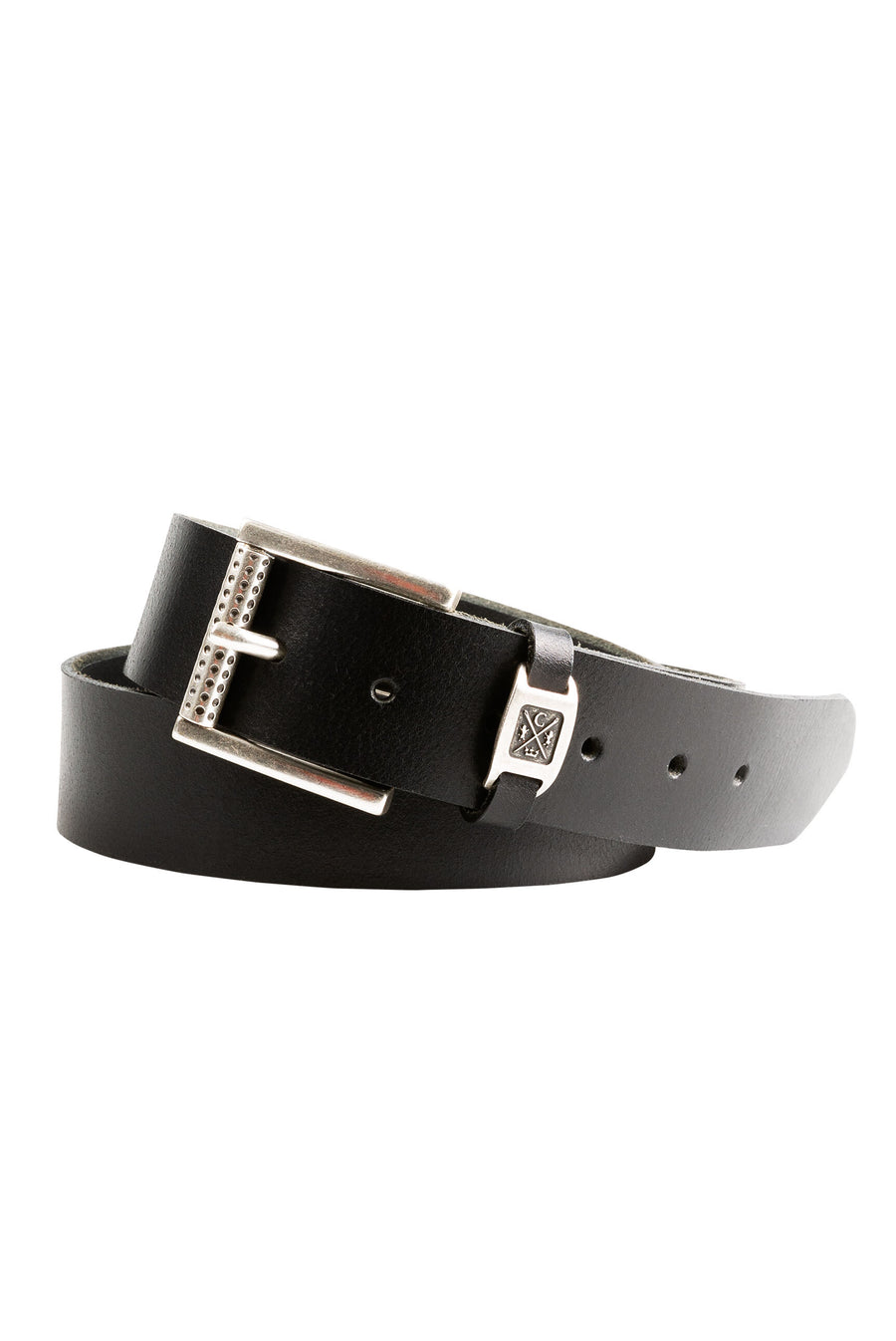 Gürtel aus Leder mit Metall-Logo black