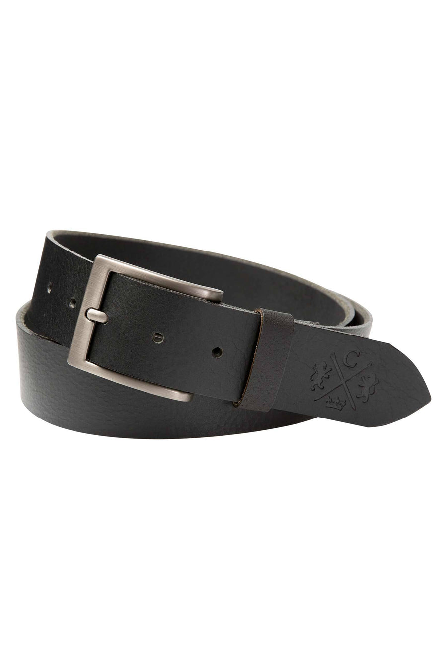 Gürtel aus Leder mit Logo-Prägung black