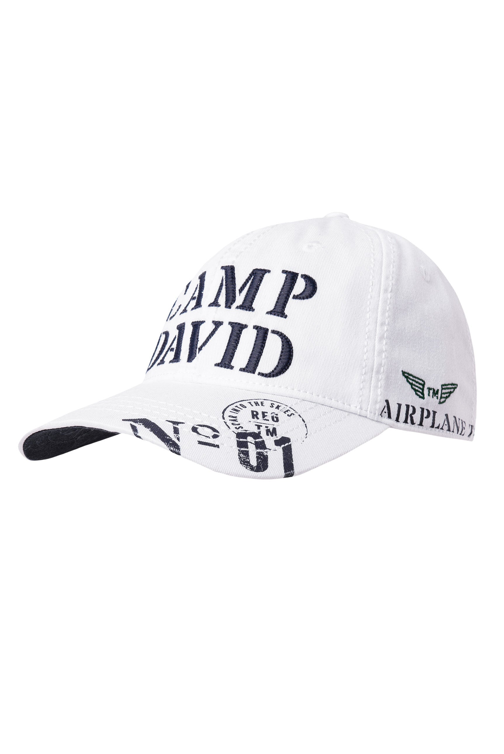 Czapka z daszkiem Stone Washed z haftowanym logo i nadrukami - 1