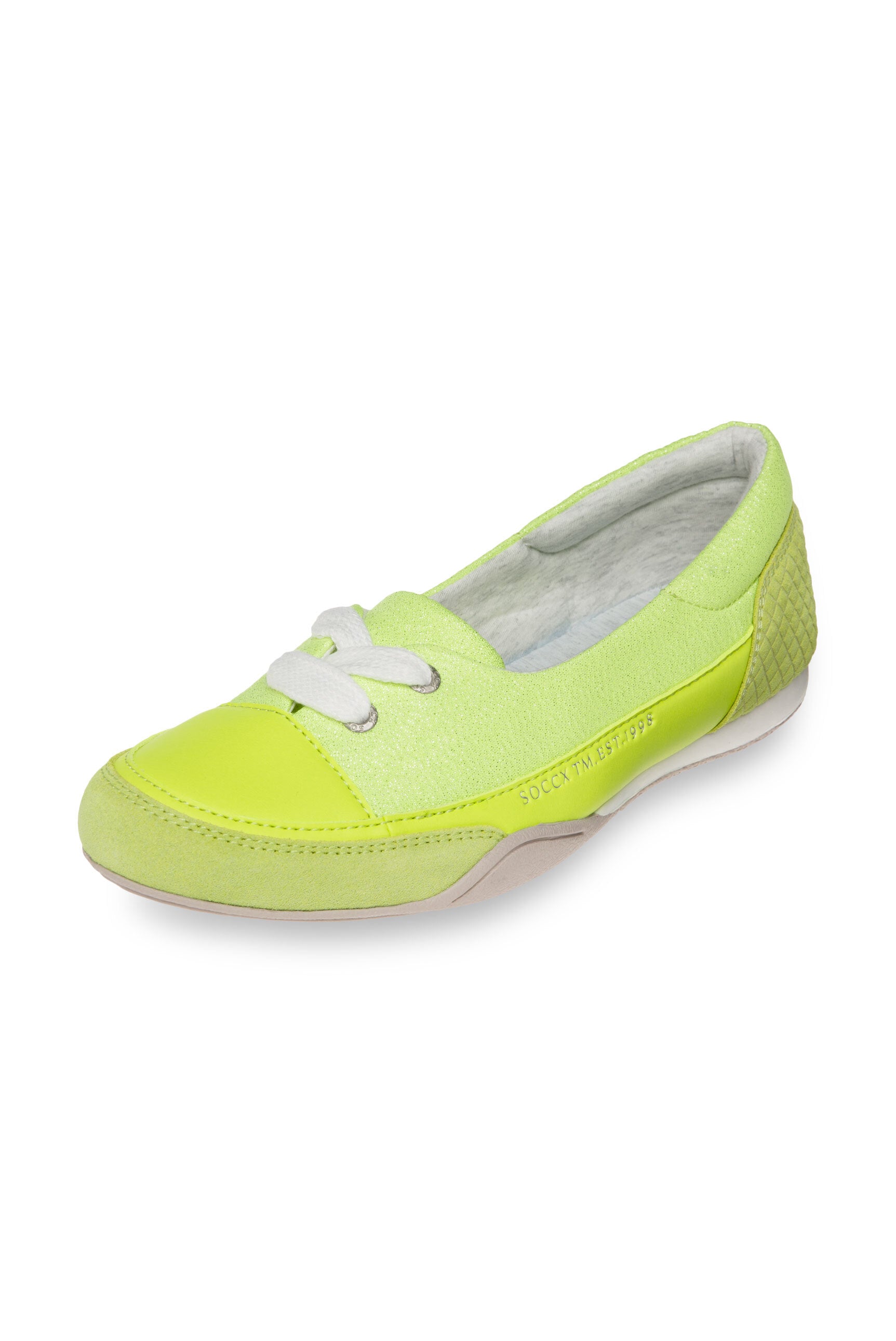 Sportowe baleriny z połączenia różnych materiałów z brokatowymi efektami - 1