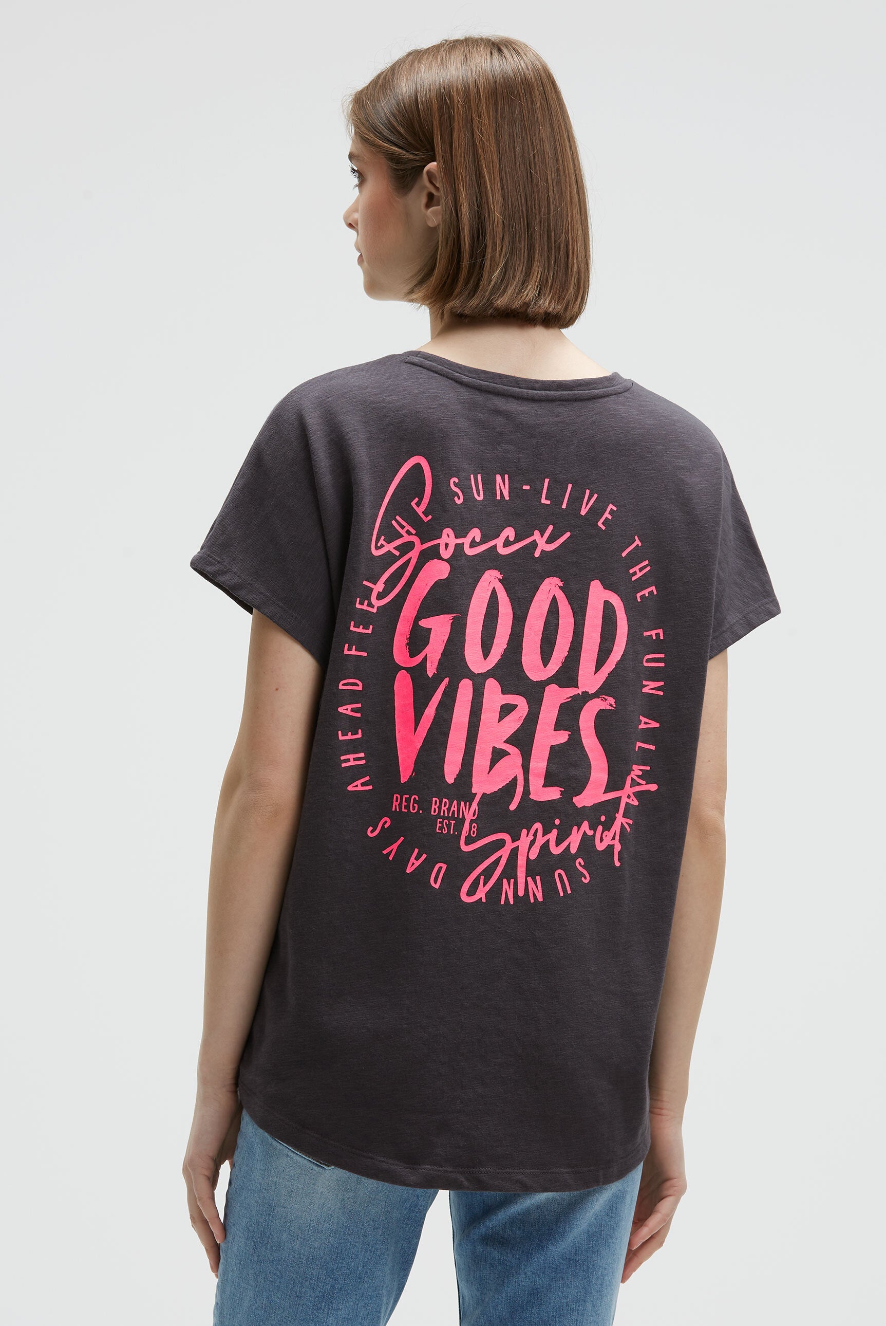 Bluzka bez rękawów oversize z nadrukiem z logo - 2