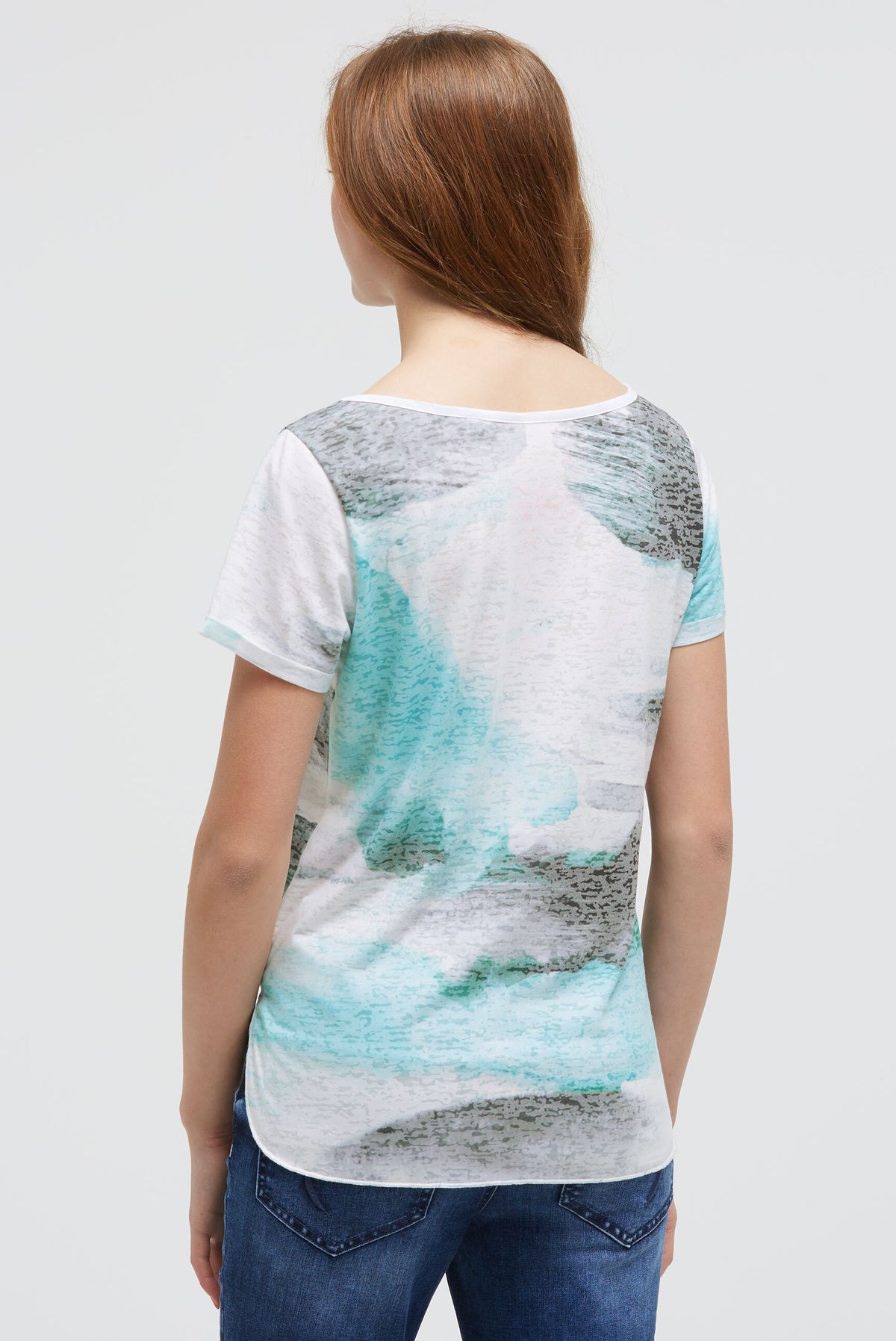 Ausbrenner-T-Shirt mit All Over Print ocean flash