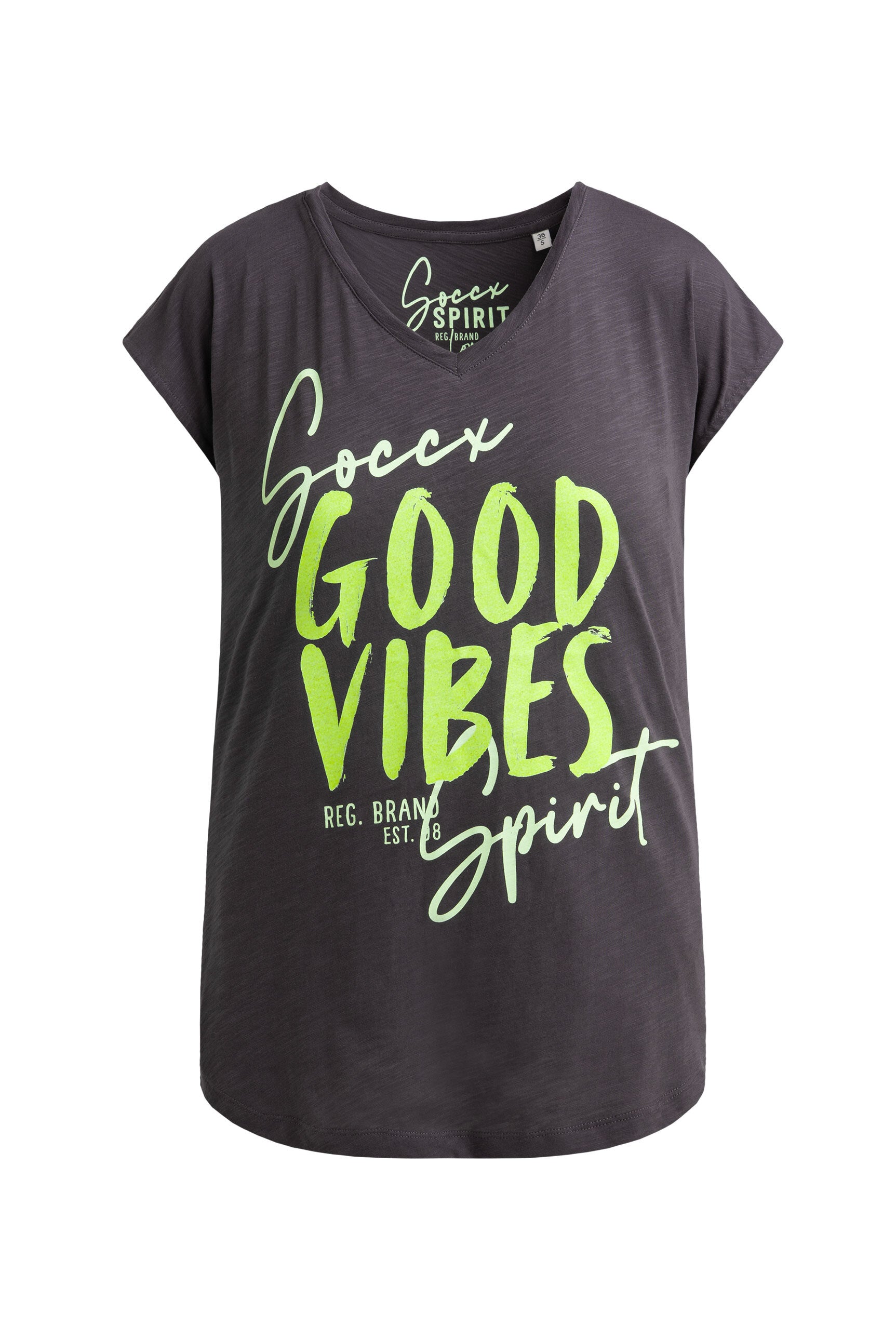 Koszulka bez rękawów z dekoltem w serek i nadrukami