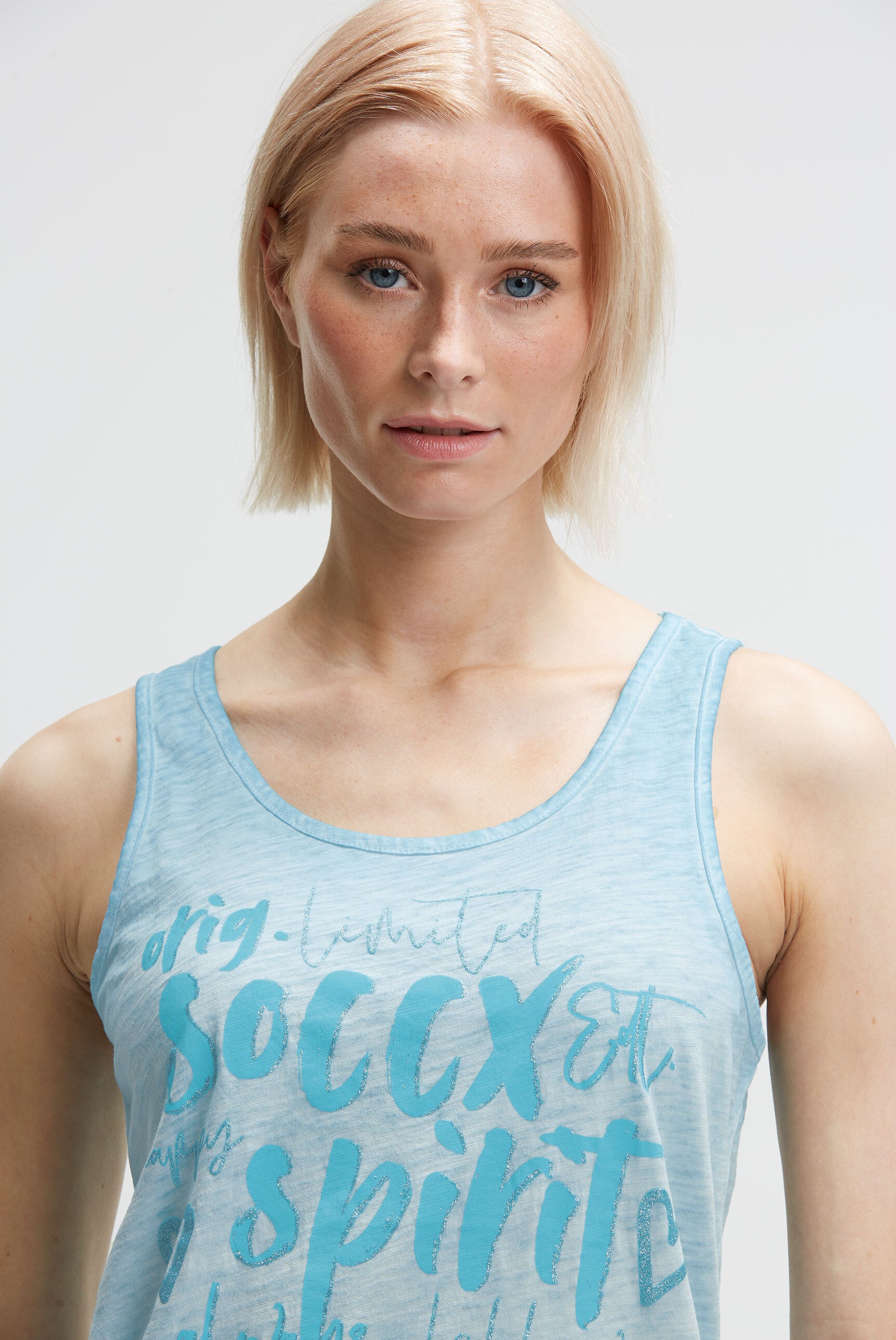 Top z brokatownym nadrukiem