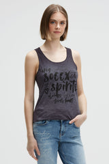 Top z brokatownym nadrukiem