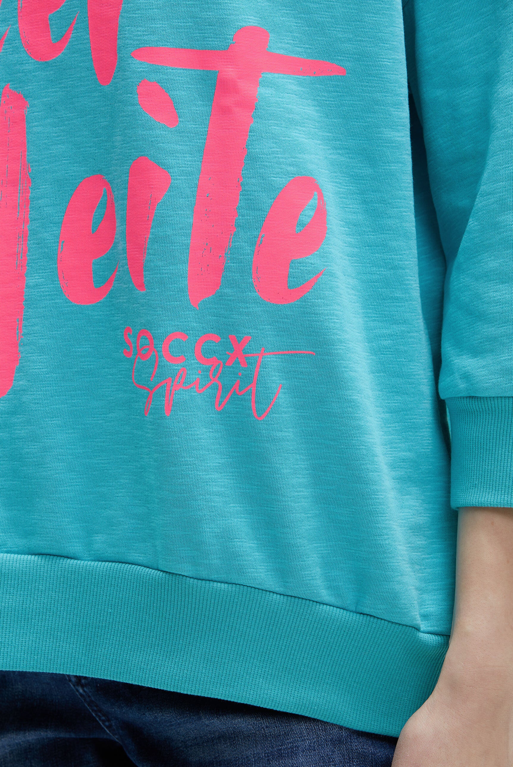 Oversized Sweatshirt mit V-Ausschnitt und Print ocean flash