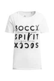 T-Shirt mit U-Boot-Ausschnitt und Artwork