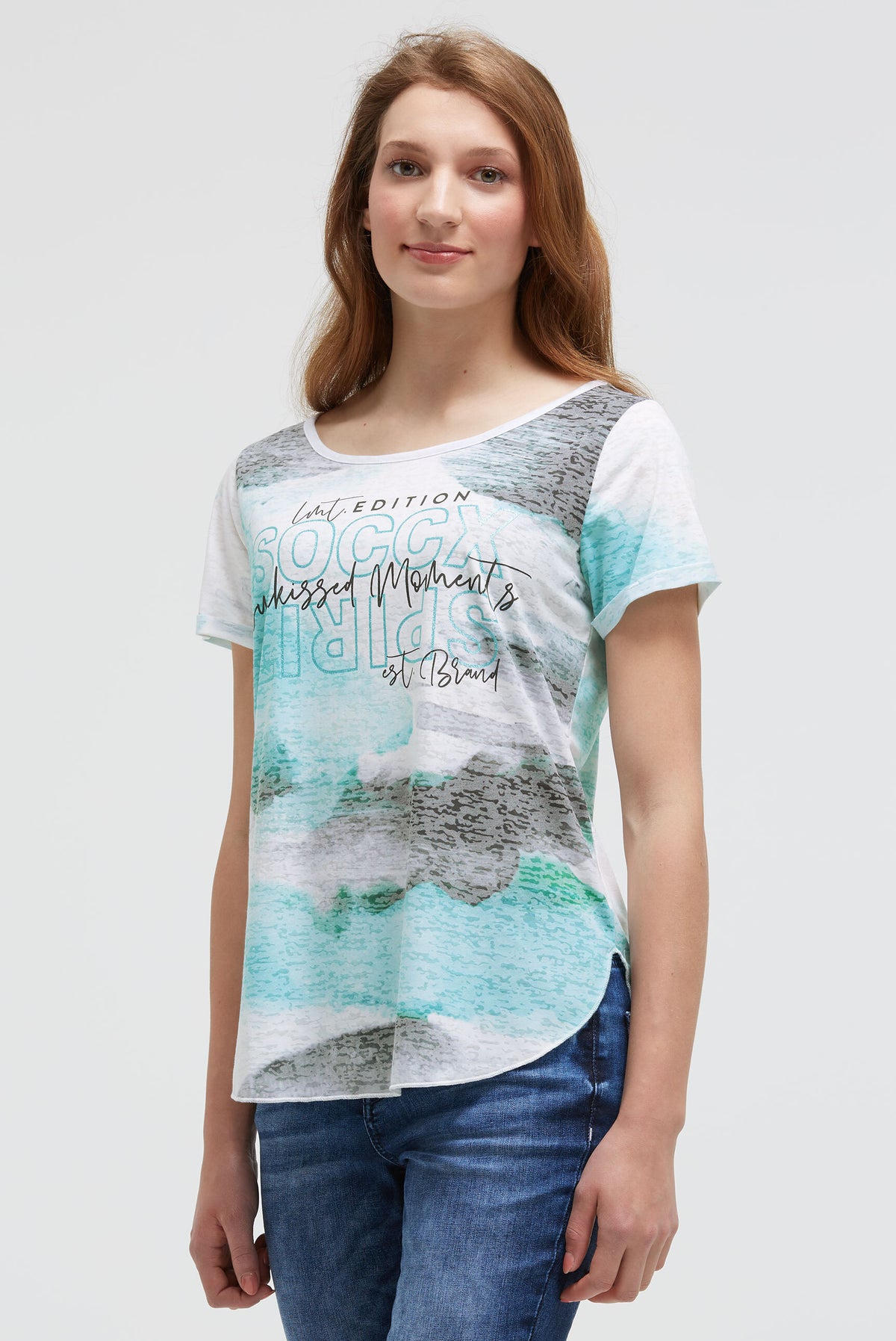 Ausbrenner-T-Shirt mit All Over Print ocean flash - 2